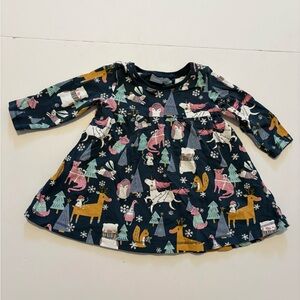 NEXT whimsical holiday Animal Print Dress 6-9months